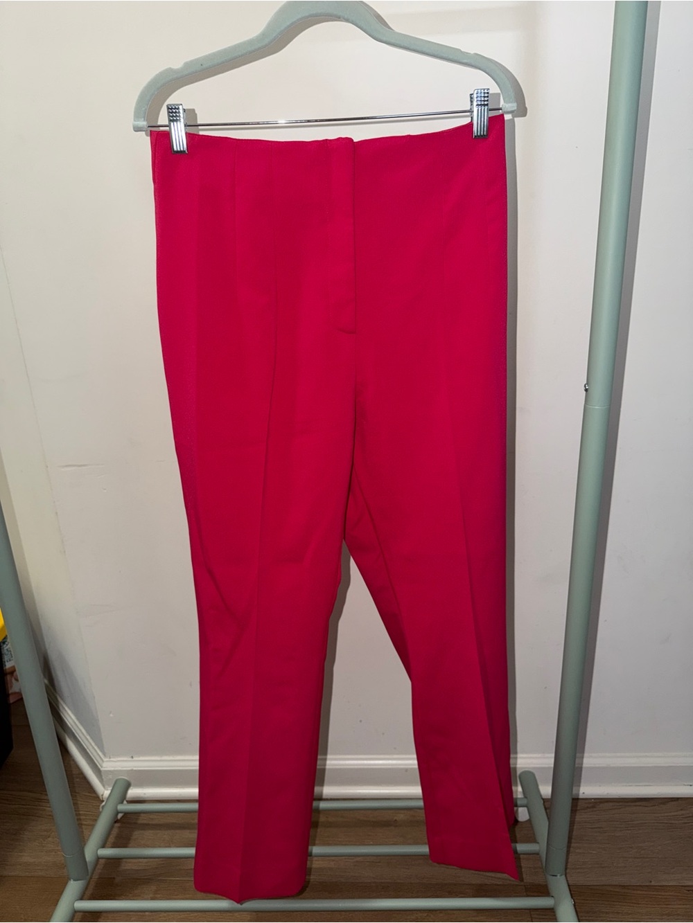 Zara Vibrant Fuchsia High-Waist Straight Trousers